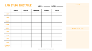 How to Study Law | Free Law Revision Timetable PDF